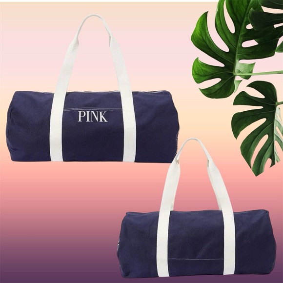 NEW VS PINK Weekender Duffle Gym Bag in Navy - Picture 3 of 12